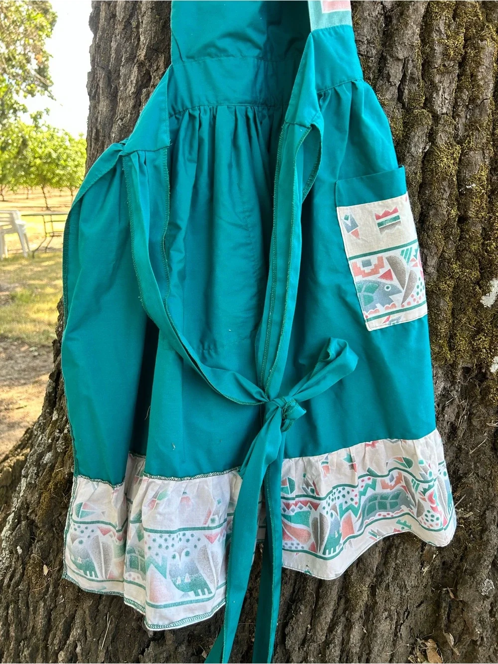 Vintage Southwest Teal Patterned Apron